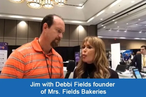 Jim Rembach with Debbi Fields, founder of Mrs. Fields Bakeries